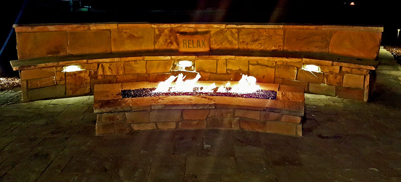 Jonesborough Outdoor Hardscape Firepit and Bench Photo