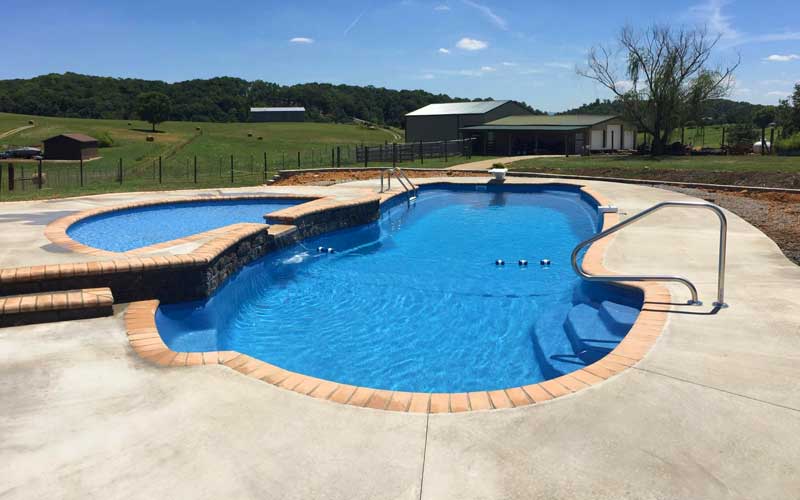 Johnson City TN Swimming Pool Two Level With Tanning Ledge