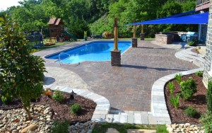 Jonesborough Swimming Pool in Tennessee With Hardscaping
