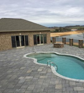 Swimming Pool Overlooking Dried Up Lake in Northeast Tennessee
