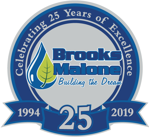Graphic logo noting 25 years of excellence by Brooks Malone from 1994-2019