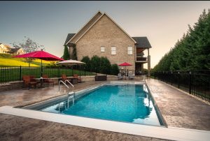 Large home in Greeneville, TN with a fiberglass lap pool & hot tub combination