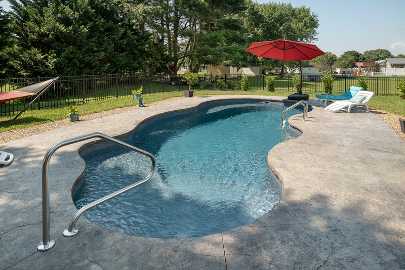 A charming fiberglass pool installation in Johnson City, TN