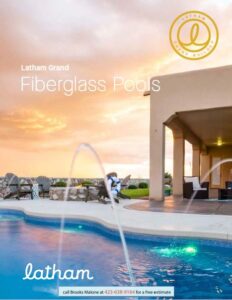 Thumbnail image of Latham Pool catalog with lagoon pool aside very modern style home